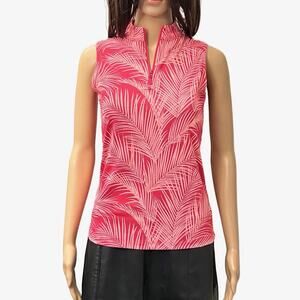 Tommy Bahama Active Women's Floral 1/4 Zip Sleeveless Polo Top Size S - NWT